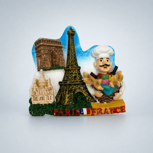Aimant de réfrigérateur personnalisable en polyrésine, Paris <span class=keywords><strong>France</strong></span>, Tour Eiffel, Arc de Triomphe, motif chef, souvenirs touristiques, commande en gros - Product Image 1