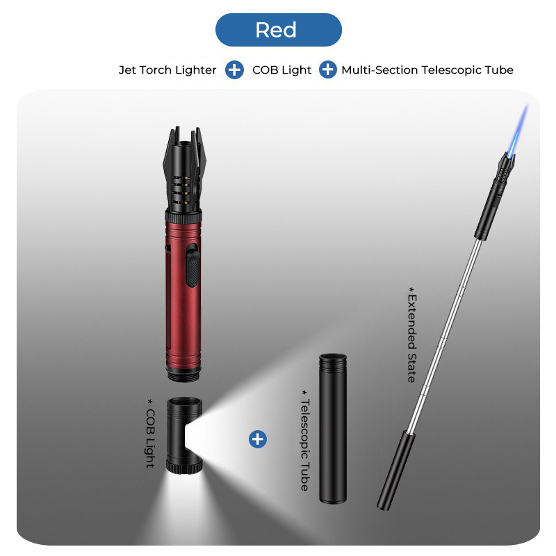 Rouge avec tube flexible + lumière COB