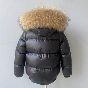 Doudounes pour enfants à capuche avec col en vraie fourrure, chaudes, coupe-vent, matelassées, pour filles et garçons, manteau <span class=keywords><strong>d</strong></span>'hiver en duvet de plumes pour enfants, vente en gros - Product Image 4