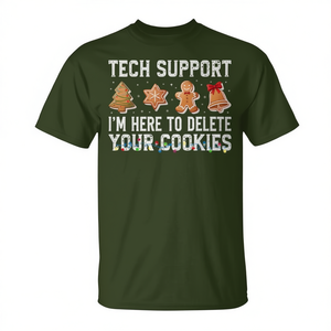 Camiseta de apoyo técnico navideño: Estoy aquí para borrar tus cookies - Diseño navideño - Product Image 2