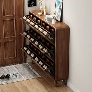 Zapatero Ultrafino y Duradero con Estructura de Madera Sintética para Entrada, Pasillo o Pared, Mueble de Hogar de Estilo Chino Moderno - Product Image 6