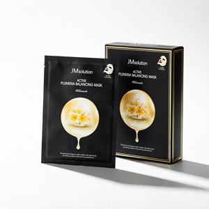 Masque équilibrant à la plumeria JMsolution Active, masque facial ultime pour tous types de peaux, infusé d'acide hyaluronique et de vitamine C, en coton - Product Image 1
