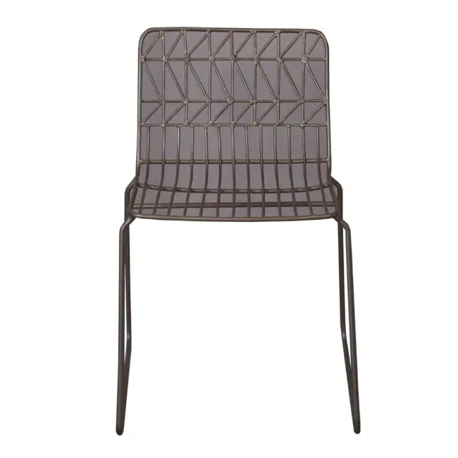 Modern Dining Chairs Industrial Mesh Seat Iron Steel Side Design Restaurant living room chairs Dining Tables
