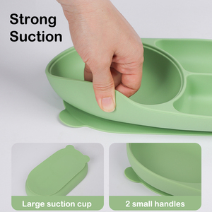 ชุดจานแบ่งสำหรับเด็กพร้อมจานซิลิโคนกันลื่นสำหรับเด็กวัยหัดเดิน - Product Image 3