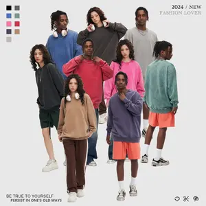 Мужской свитер-кардиган 425G для внешней торговли, осенний, плотный, с эффектом потертости, однотонный, в стиле ретро, свободного кроя, для повседневной носки, в уличном стиле - Product Image 5