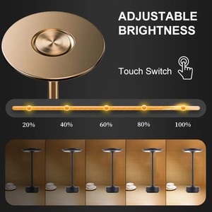 Lámpara de Escritorio LED Recargable, Decoración de Restaurante, Lámpara de Ambiente Retro, Portátil, Inalámbrica, Táctil, USB-C, Lámpara de <span class=keywords><strong>Mesa</strong></span> - Product Image 6