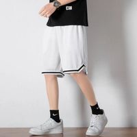 Celana Pendek Olahraga Basket Kasual Pria Ukuran Besar, Model Longgar, Bahan Tenun Polos, Pinggang Sedang, Ramah Lingkungan, Tahan Air, Bernapas, Cepat Kering