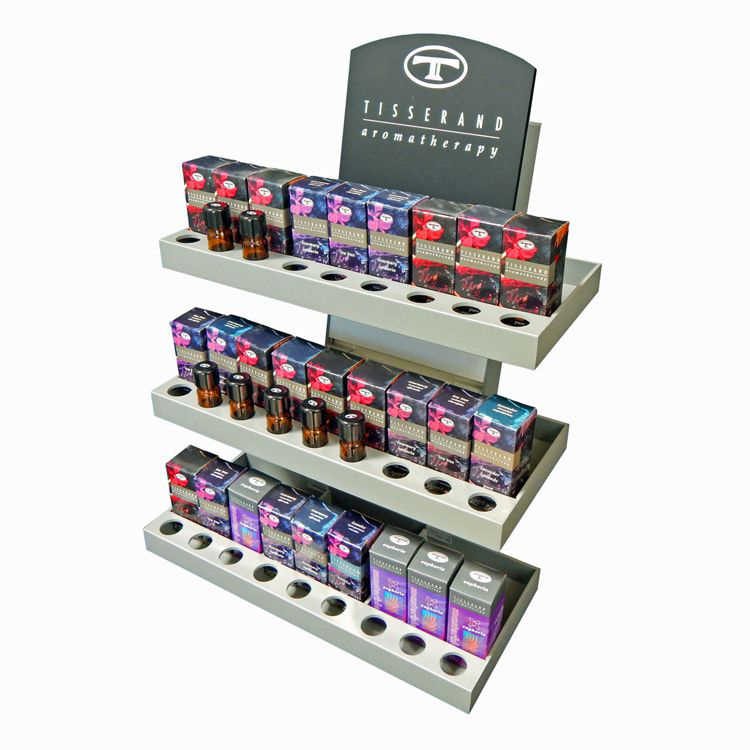 Modern Wooden Lipsticks and Lash Brush Display Cabinet Custom Logo Display Stand with Light Duty Metallic Material — view 2
