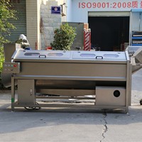 Dezoton Automatische Aardappel-Taro Was- en Schilmachine Borstelrol Groenteschiller Spirale Borstel Schilmachine