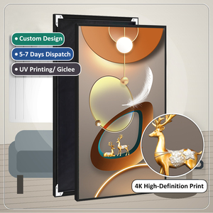 UNART Dipinto su <span class=keywords><strong>Tela</strong></span> Nordico Astratto Geometrico in Cristallo di Porcellana Murale Moderno per Soggiorno <span class=keywords><strong>Poster</strong></span> Stampe da Parete Decorazioni Moderne per la Casa - Product Image 2