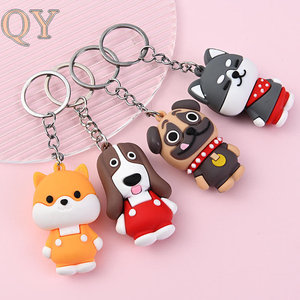 QY Custom Logo PVC Dog Shape Keychain Soft Rubber <b>Key</b> <b>Ring</b> Promotional Business Gift <b>Bag</b> Charm OEM Wholesale Keychain - Product Image 5