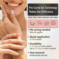 Bandes de gel pour ongles sans UV, non toxiques, pour un fini de salon de luxe, sans lampe, gel semi-durci, tenue jusqu'à 14 jours