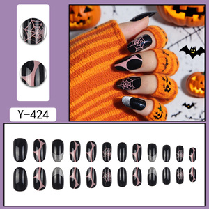 24 Uds. Fácil <span class=keywords><strong>de</strong></span> aplicar puntas <span class=keywords><strong>de</strong></span> uñas francesas a presión patrón <span class=keywords><strong>de</strong></span> <span class=keywords><strong>tela</strong></span> <span class=keywords><strong>de</strong></span> <span class=keywords><strong>araña</strong></span> negra ABS uñas artificiales <span class=keywords><strong>para</strong></span> Halloween <span class=keywords><strong>para</strong></span> aplicación <span class=keywords><strong>de</strong></span> dedos - Product Image 6