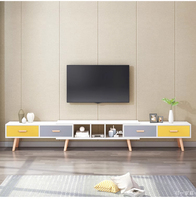 Meuble TV moderne en bois de hêtre massif avec rangement pour salon chambre à coucher Meuble TV écologique