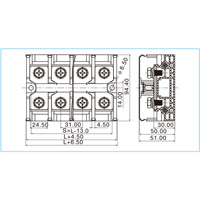 PD 100-XX-01TD série connecteur de fil 4P à courant élevé bornier à vis sur rail DIN 600V 200A isolation électrique en laiton