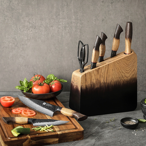 Ensemble de couteaux de cuisine professionnels XINZUO multi-usages en acier Damas personnalisé avec bloc à couteaux en <span class=keywords><strong>bois</strong></span>, <span class=keywords><strong>couverts</strong></span> tranchants - Product Image 5