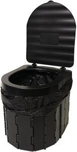 Inodoro Portátil Negro para Camping, Viajes, Lavable, de Plástico, Plegable, de Emergencia, con Capacidad de 20L, Impermeable, para Todas las Estaciones - Product Image 4