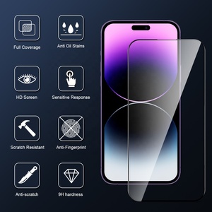 3 paquetes para <span class=keywords><strong>iPhone</strong></span> 13 15 16 14 12 Pro Max Protector de pantalla de vidrio templado antiarañazos impermeable sin manchas absorción de golpes - Product Image 6