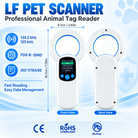 Pemindai Mikrocip Hewan Peliharaan Anjing Kucing Portabel ISO11784/85 134.2KHZ 125KHZ Pembaca RFID Hewan FDX-B