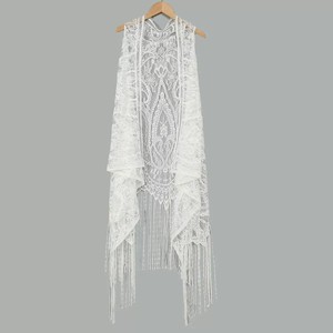 Blouse de <span class=keywords><strong>plage</strong></span> ajourée en <span class=keywords><strong>dentelle</strong></span> style européen et américain pour femme, châle de <span class=keywords><strong>plage</strong></span>, cardigan court tricoté anti-UV, grande taille - Product Image 3