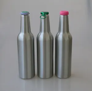 Beer Bottle Aluminum Custom Food Grade Cosmetic Bottle Liquid Oil Screen Printing 15ml 50ml 100ml 150ml 200ml 250ml 1 Liter