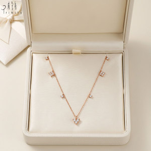 <b>Top</b> Quality Fine Jewelry Manufacturer Export Minimalist Layering Necklace 18K Solid <b>Rose</b> Gold Real Natural Diamonds Necklace - Product Image 6