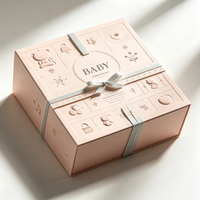 Boîte rigide artisanale en gros pour cadeaux de bébé avec logo personnalisé, gaufrage et revêtement UV, avec étui