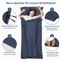 Sac de couchage portable quatre saisons, type enveloppe avec fermeture éclair, adapté aux voyages en plein air