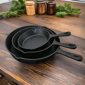 Petite poêle à fond plat en <span class=keywords><strong>fonte</strong></span> ensemble de 3/4/5 pièces poêle à omelette domestique à l'<span class=keywords><strong>ancienne</strong></span> couvercle de marmite à gaz et à induction - Product Image 3