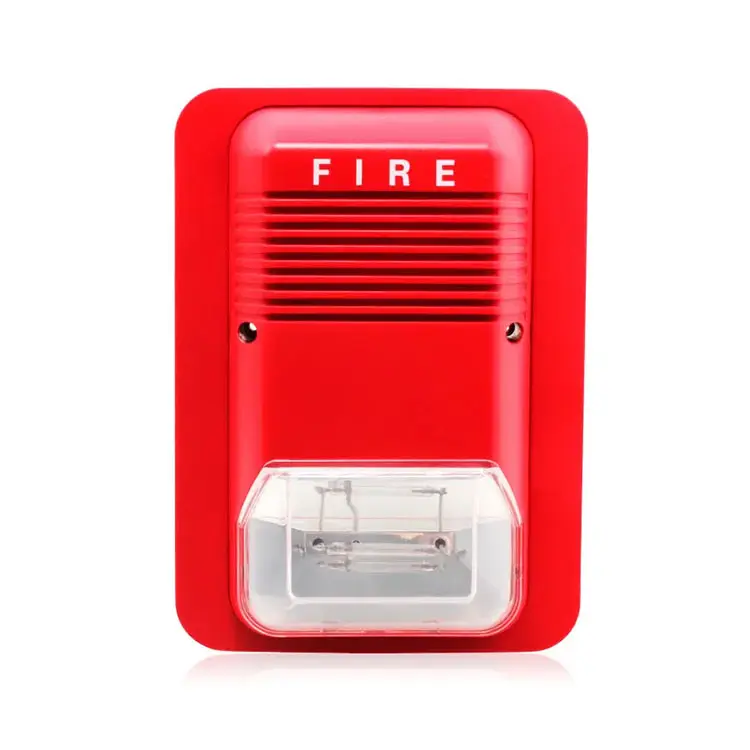 Venta de costo Campana de alarma de incendio 220V Sonido y luz Advertencia de incendio Sirena estroboscópica Alarma Campana de incendio