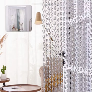 Rideau de plafond décoratif en chaîne d'aluminium ondulé pour séparation d'espace en métal et tissu - Product Image 2