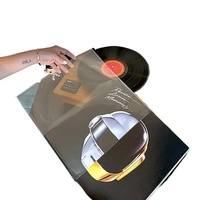 Funda Interior Transparente de Plástico PP Antiarañazos y Antipolvo para Discos de Vinilo de 12 Pulgadas, Etiqueta Personalizada, Reutilizable, Calidad de Archivo, Protectora
