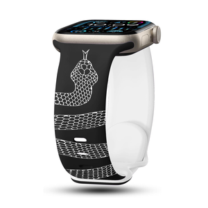 Correa de silicona con diseño de serpiente grabada con láser para <span class=keywords><strong>Apple</strong></span> Watch 49mm 45mm 44mm hebilla de mariposa pulsera de goma para iwatch - Product Image 5