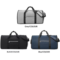 Sac de Voyage Pliable Unisexe en Tissu Oxford Imperméable avec Fermeture Éclair, Motif Géométrique, Personnalisable avec Logo, Idéal pour le Sport, la Salle de Gym et les Week-ends