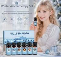 Coffret cadeau d'huiles essentielles d'aromathérapie d'hiver, huiles parfumées relaxantes, utilisation en diffuseur pour spa à domicile