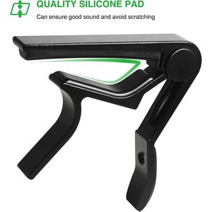 Capo de Guitarra Metálico con Almohadilla de Silicona, Pinza Portátil para Instrumentos de Cuerda, para Guitarra Acústica y Eléctrica - Product Image 3