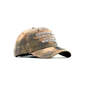Gorra de béisbol de gamuza de 5 paneles de alta calidad HEAVEN and <span class=keywords><strong>DEATH</strong></span> III para hombre con logo de diamantes de imitación, gorra personalizada negra Rude Awakening - Product Image 2