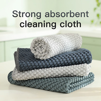 Serviette de cuisine carrée en microfibre 300 g/m² à pois, très absorbante, sans peluches, légère, réutilisable, séchage rapide
