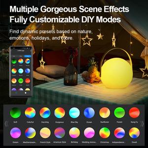 Lampu meja LED kontrol aplikasi Tuya Bluetooth Wifi kustom pintar bentuk bola lampu malam suasana hati personal berubah warna ajaib - Product Image 5