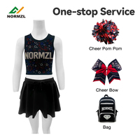Maßgefertigte Sublimations-Strass-Cheerleader-Trainingskleidung Schwarzes Tanktop und Shorts Tanztrainingskleidung