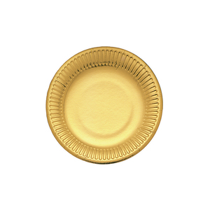 Assiettes en papier diamètre 19 cm, dorées, 10 pièces/paquet - Product Image 1