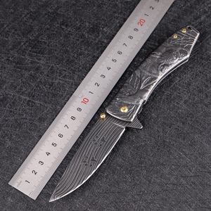Navaja <span class=keywords><strong>de</strong></span> Bolsillo Personalizada con Diseño <span class=keywords><strong>de</strong></span> Lobo, <span class=keywords><strong>Acero</strong></span> 7Cr17Mov, Grabada, para Caza y Camping, Herramienta <span class=keywords><strong>de</strong></span> Rescate Portátil <span class=keywords><strong>de</strong></span> Grado Industrial - Product Image 3