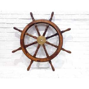 Roues nautiques de fabrication indienne avec des roues nautiques en bois massif de style antique en bois poli naturel - Product Image 1