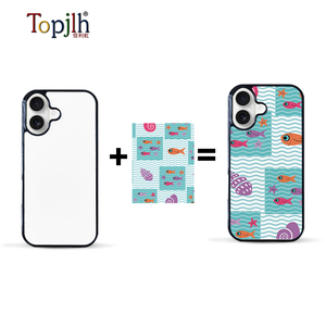 Topjlh bán buôn 2D TPU thăng hoa với tấm kim loại trường hợp điện thoại cho Iphone 17 đen nhựa thăng hoa trường hợp - Product Image 2