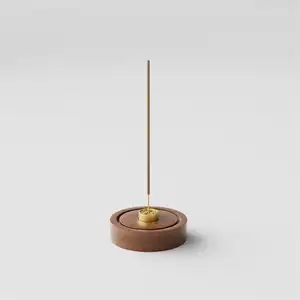 MAXERY Wooden Incense Holder Unique Reverse Incense Burner With Ripple Tray Meditation Incense Burner