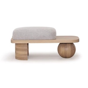 Panca/Sgabello Moderno in Legno Massello con Contenitore Morbido, per Cabina Armadio, Camera da Letto, Fondo Letto, Soggiorno, Seduta Divano, Sgabello Centrale per Cambio Scarpe - Product Image 5