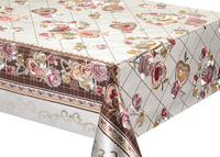 Nappe carrée moderne en PVC, motif floral gaufré imprimé or, lavable, résistante à l'huile et à l'eau, facile à nettoyer, personnalisable, vente en gros