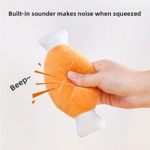 Toptan Peluş Tavuk Bacağı Köpek Sesli Oyuncak Yumuşak Kumaş İnteraktif Sesli Oyuncak Küçük ve Orta Boy Köpekler İçin - Product Image 2