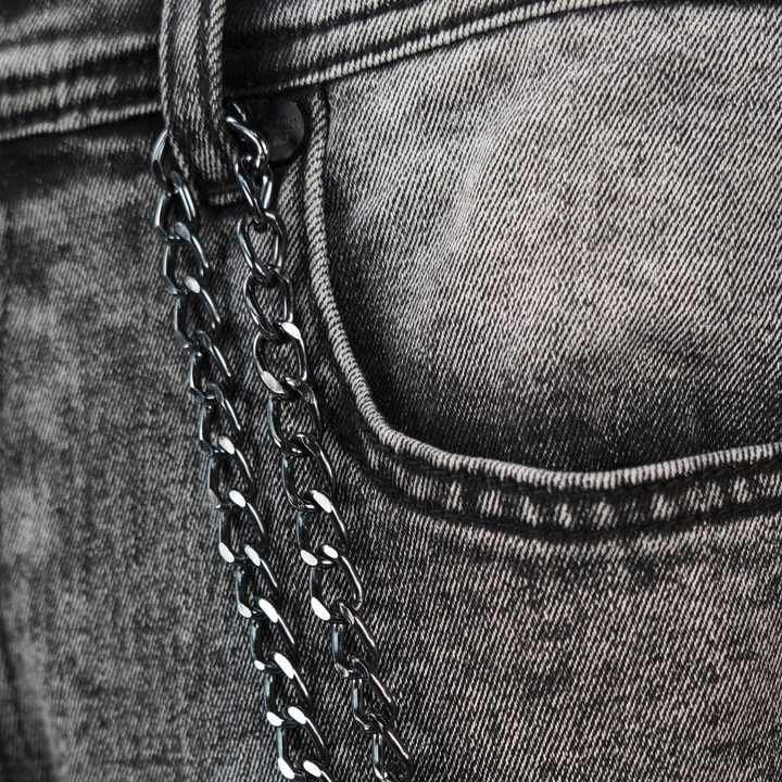 2024 High Quality Mid Waist Men's Stacked Jeans Softener Fabric Straight Style Hole Directly Manufacturer Supplier Exporter