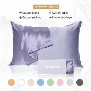 custom luxury vegan silk satin pillow cover pillows cushions Soft Luxury Silk Satin Sleeping Pillow Case
